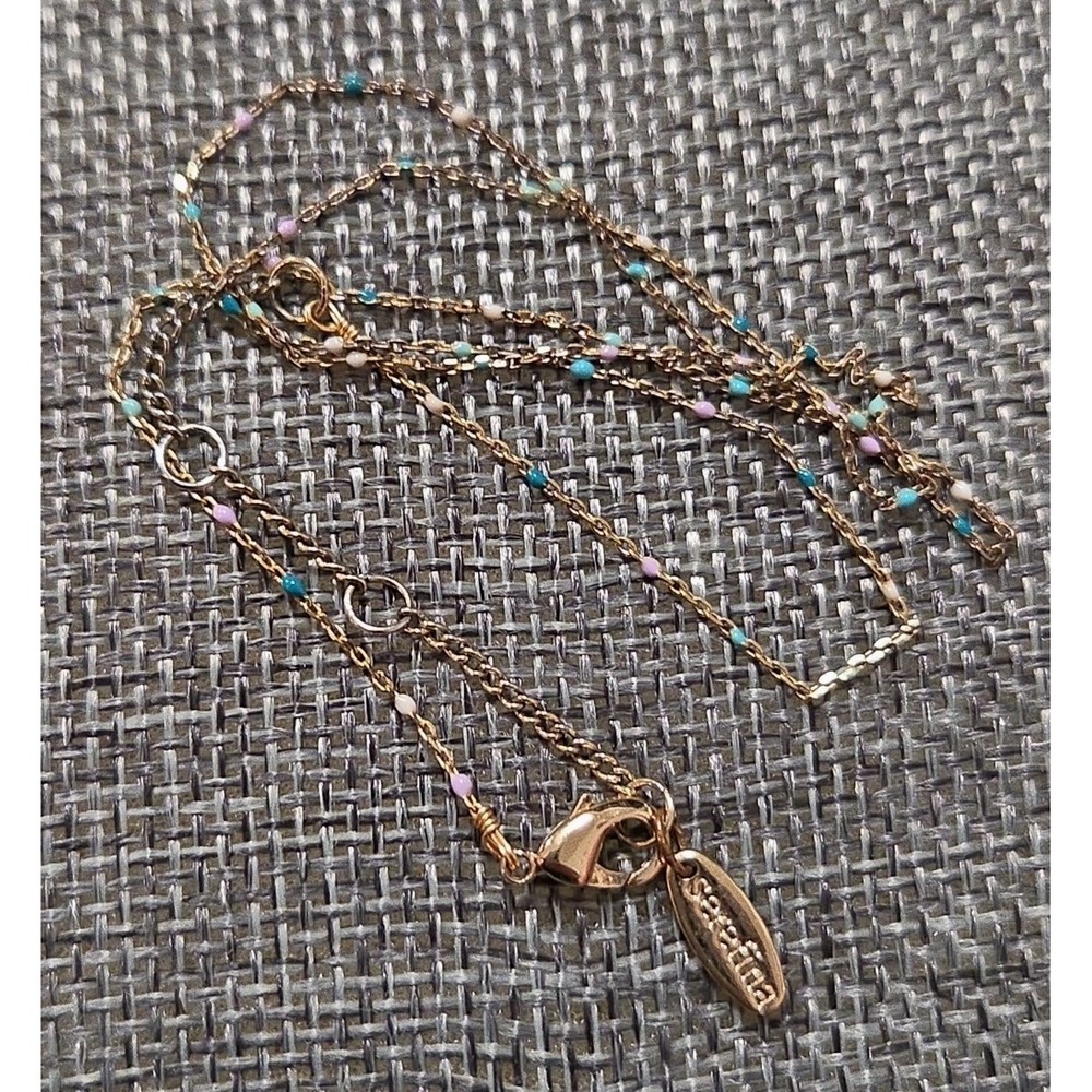 Serafina Satellite Bead Station Necklace Adjustable Dainty Layering